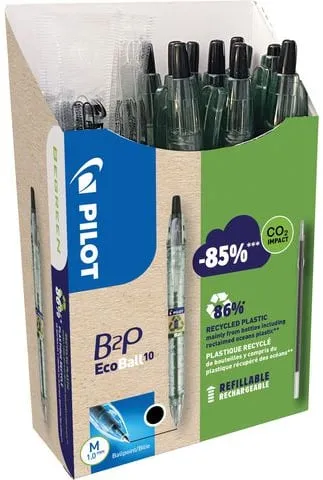 Köp online Kulpenna PILOT Ecoball 1mm svar 10+10/fp