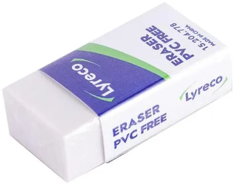 Endast idag Radergummi LYRECO 42x20x12mm vit