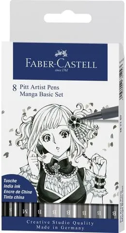 Artistpen Faber-Castell Pitt Manga, 8 pennor Extra rabatt