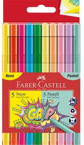 Fynd Fiberpenna FABER neon och pastell 10/fp