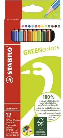 Snabb frakt Färgpenna STABILO green colors 12/fp