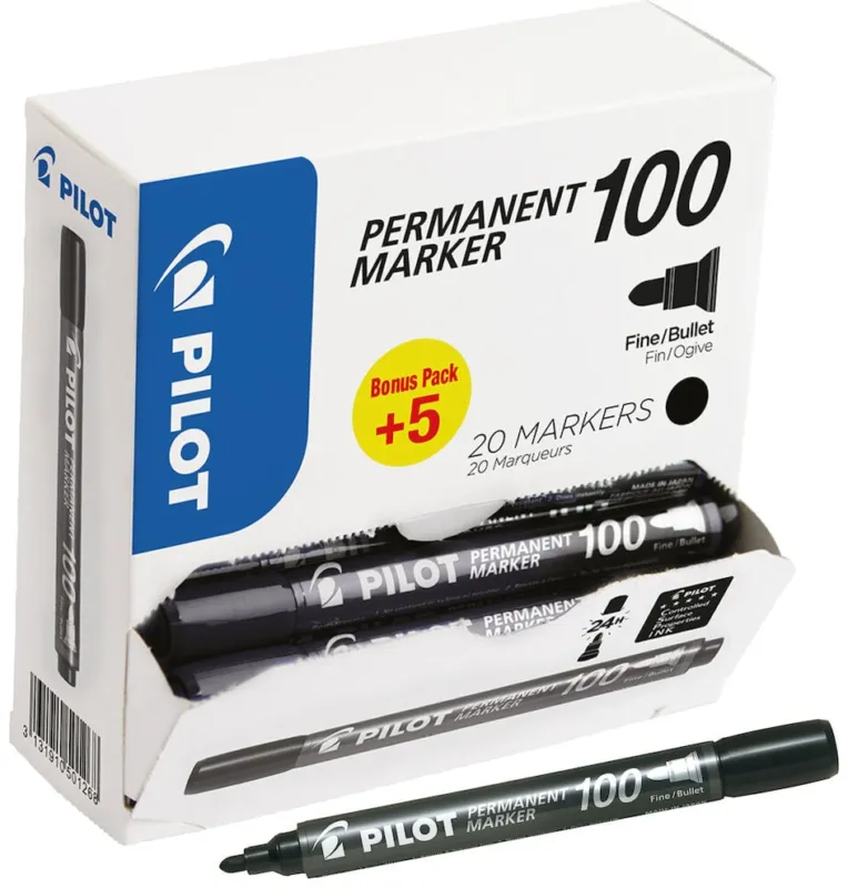 Snabb leverans Marker Permanent 100 konisk Value Pack svart (20)