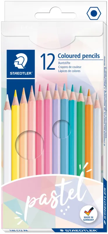 Snabb frakt Träfärgpenna Pastel line, hexagonal, ask om 12st