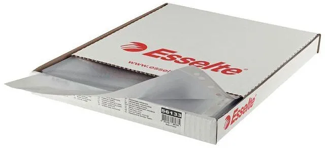 Lågt pris Plastficka ESSELTE A4 Öppning topp/vänster 0.08mm Präglad, 100st