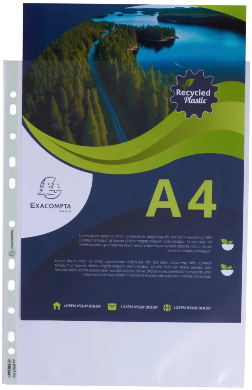 Plastficka EXACOMPTA A4 0,06mm präglad risnedsättning