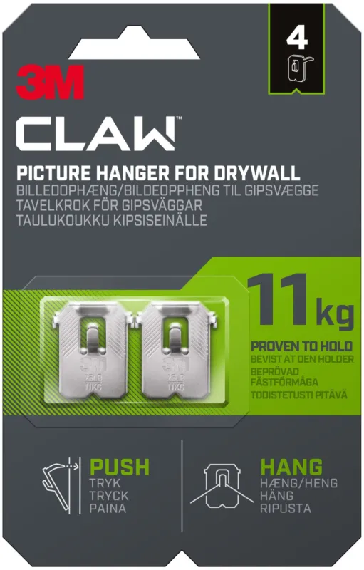 Tavelkrok för gipsvägg 11 kg 4 krokar Reapris