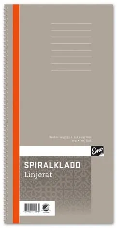 Spiralkladd, 147x297mm, linjerat, 147x297mm, 5st Köp online