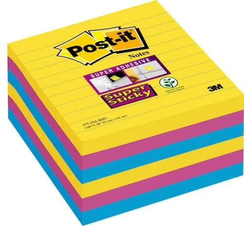 Post-it® Supersticky Notisar Rio, 101x101mm, 6/FP Populärt val