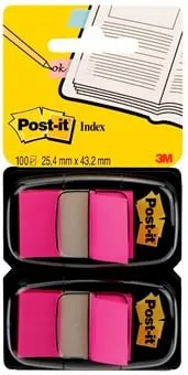 risnedsättning Index POST-IT 25,4x43,2mm cerise 100/fp