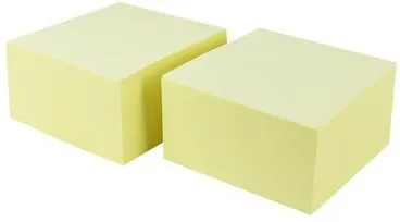 Notes LYRECO kub prem 76x76mm gul 2/fp Sista chansen