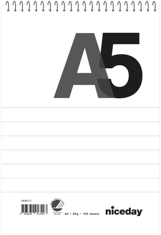 Spiralblock A5 100blad linj Beställ idag