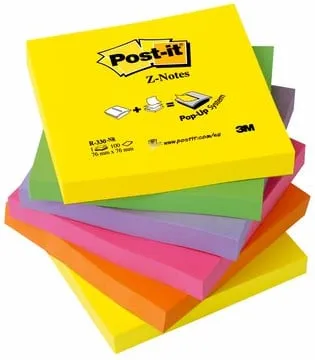 Post-it Z-Notes 76x76 neon rainbow (6) Rea