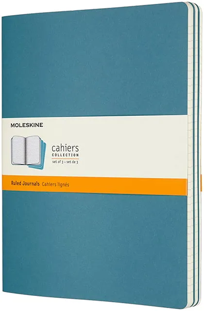 Erbjudande Cahier Journal Linjerad XL Brisk Blue 3-Pack