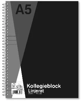 Kollegieblock SOL A5 70g 70bl linjerat Fri frakt