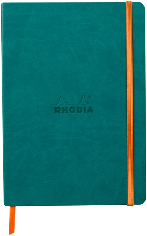 Nedsatt pris Rhodiarama soft A5 peacock ruled ivory