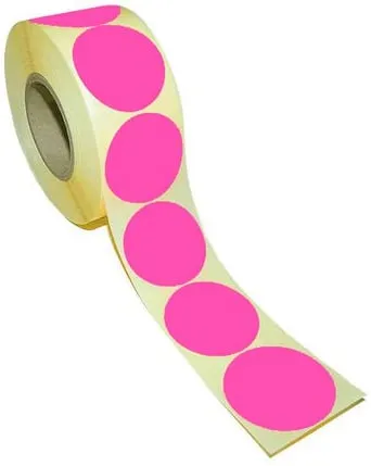Etikett rund 40mm rosa 500/fp Säker betalning