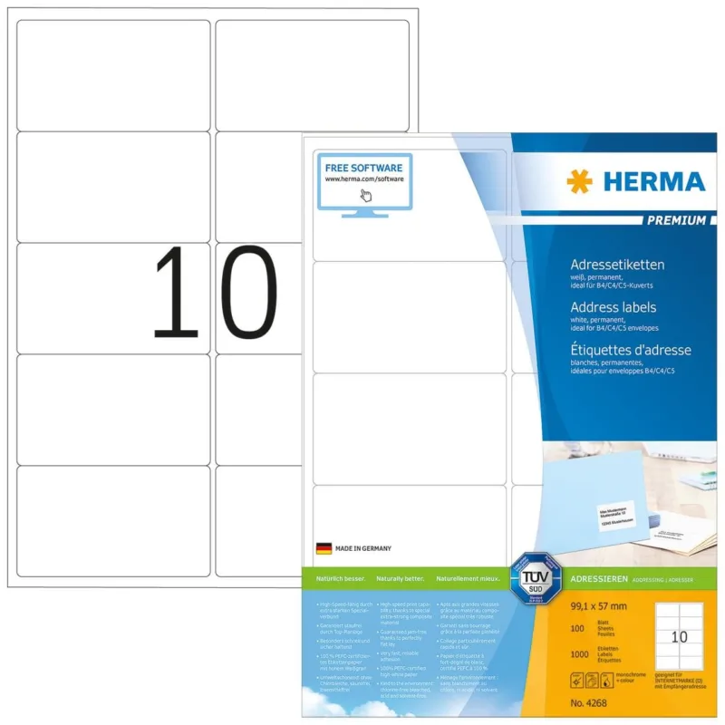 Lägg i varukorgen Herma etikett Premium 99,1x57,0 (1000)