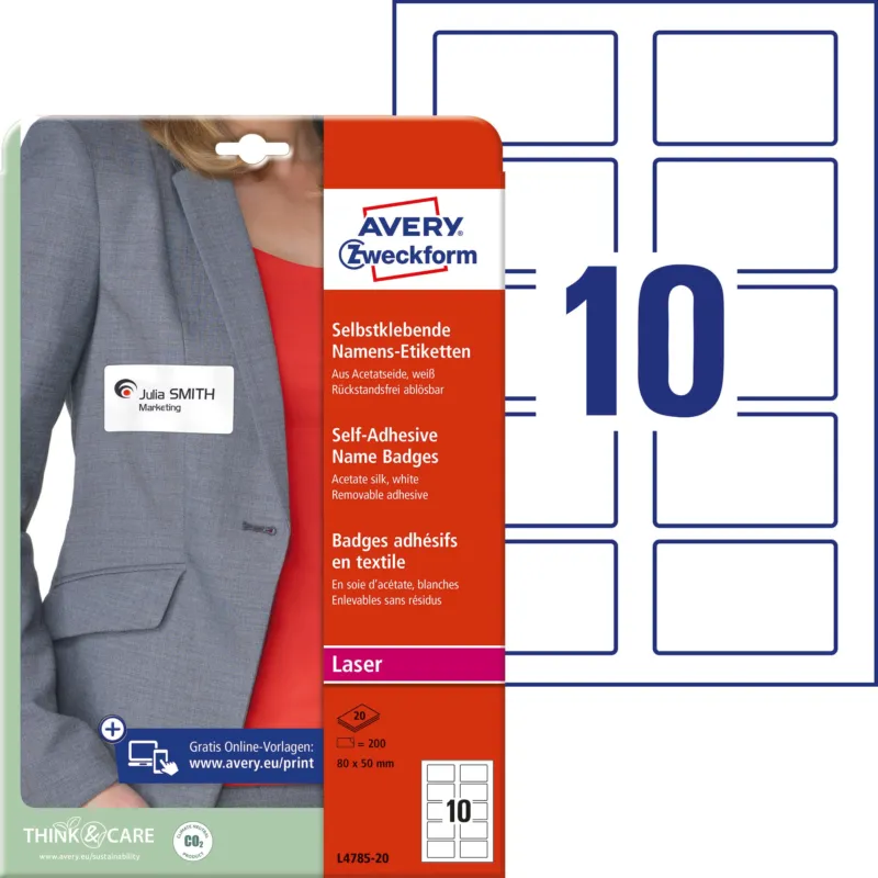 Sista chansen Self-adhesive name badge 80x50 (200)