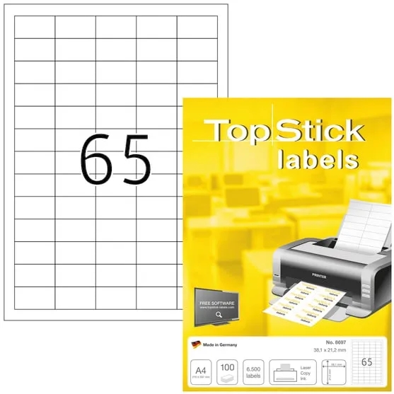 Etikett TOPSTICK 38,1x21,2mm (100) Populär
