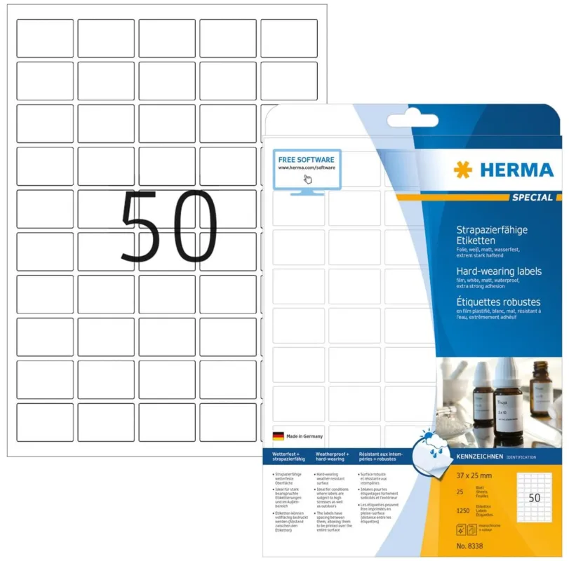 Herma etikett film extra tålig 37x25 matt (1250) Lägg i varukorgen
