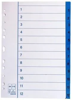 Pappersregister A4 1-12 10/fp Fynd