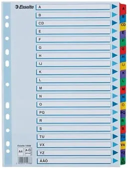 Register ESSELTE Mylar A4 A-Ö multifärgat Köp online
