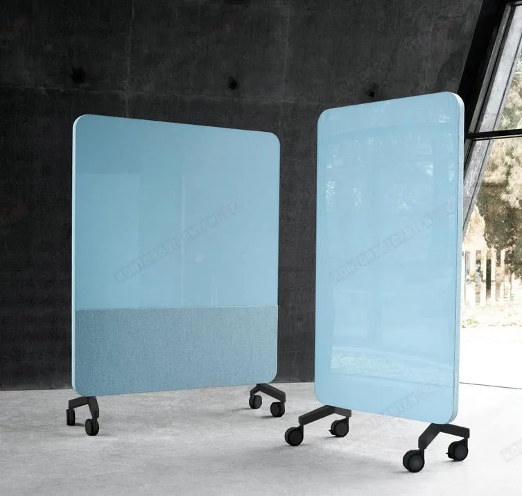 Skrivtavla Lintex Mobile Fabric, 1500x1960mm, Isblå, svart stativ Rabatt