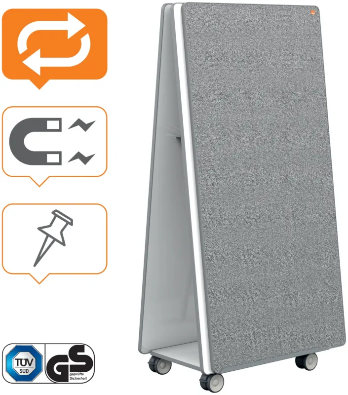Fri frakt Whiteboard NOBO Mobile MoveMeet grå