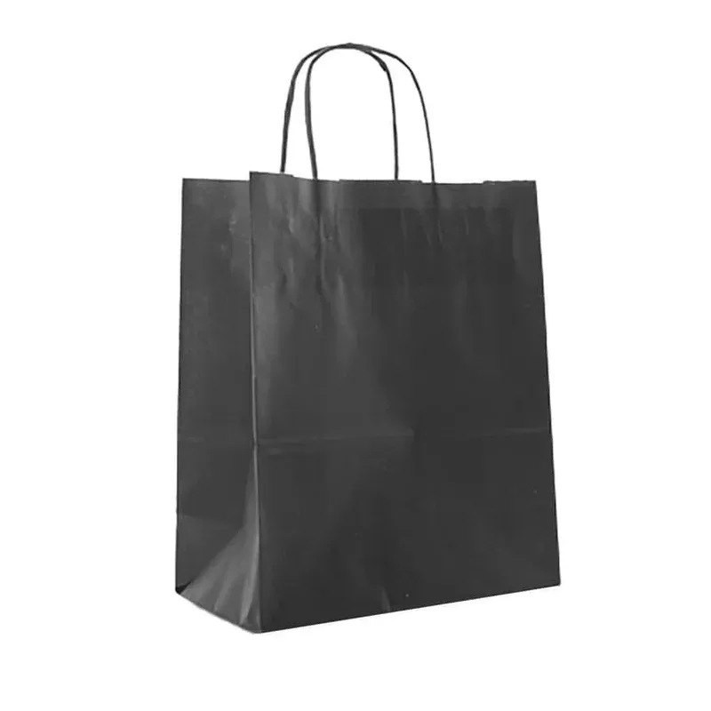 Billig Bärkasse Papp Tvinn Handtag Svart 12L, 250/krt
