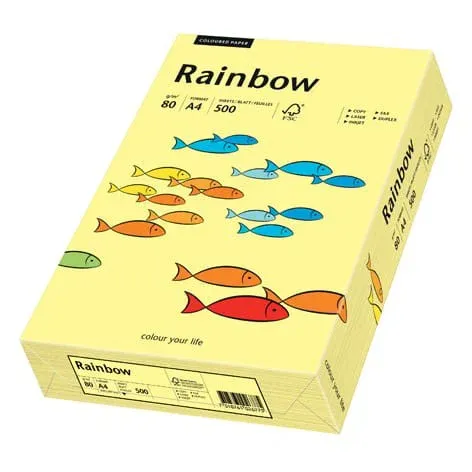 Handla nu Färgat papper light yellow A4 80g, 500 st/fp