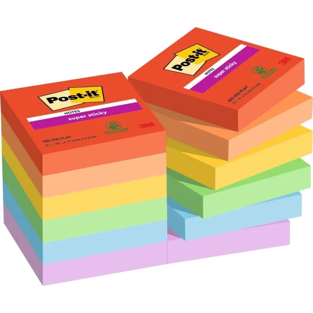 Post-it Super Sticky 47,6x47,6 Färgmix Playful 12-pack Köp nu