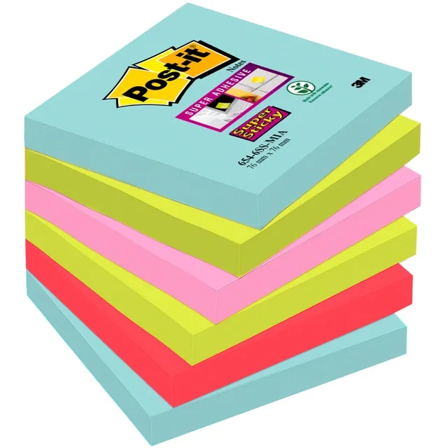 Köp nu Post-it Super Sticky 76x76 Färgmix Cosmic 6-pack