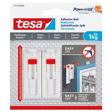 Endast denna vecka Powerstrips Tesa Självhäftande spik Justerbar Lyftkraft 1kg/krok