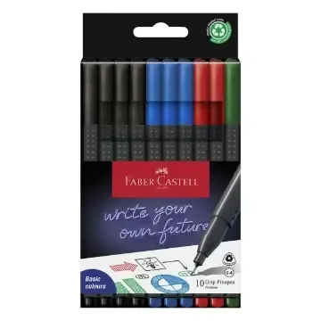 Outlet Fiberpenna Faber-Castell Faber Grip 4-Färger 0,4
