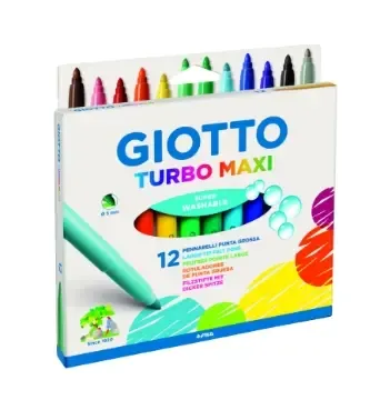 Erbjudande Fiberpenna Giotto Turbo Maxi 12-pack 12 färger