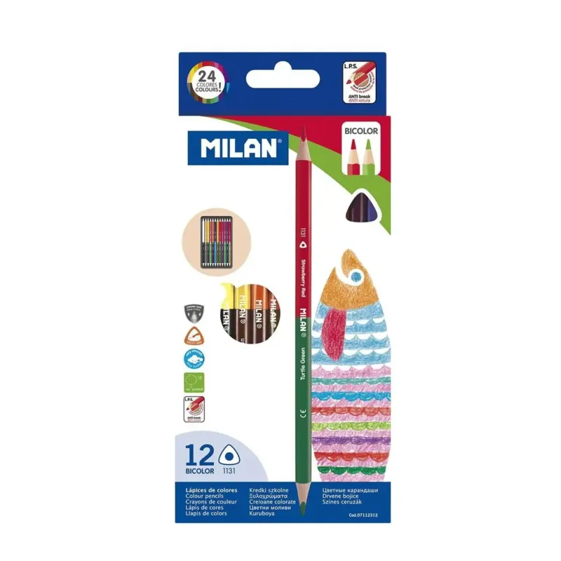 Färgpenna Blyerts Milan 2 Färger/Penna 24 Färger Säker betalning