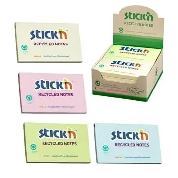 Notisar Stick´n Recycled Mix Färg 76x127mm 100 Blad Outlet
