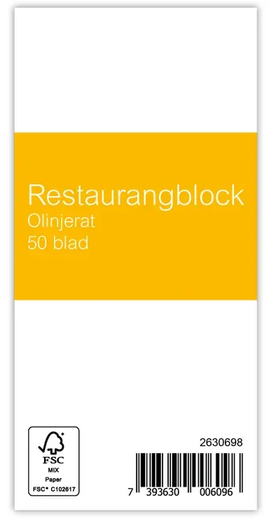 Expressleverans Restaurangblock 7x14,5cm 50blad olinjerad
