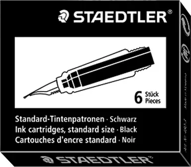 Bläckpatron Staedtler svart 6 st/fp Bästa pris