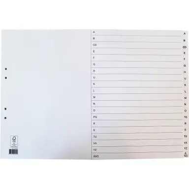 Endast idag Register papper A3L A-Ö