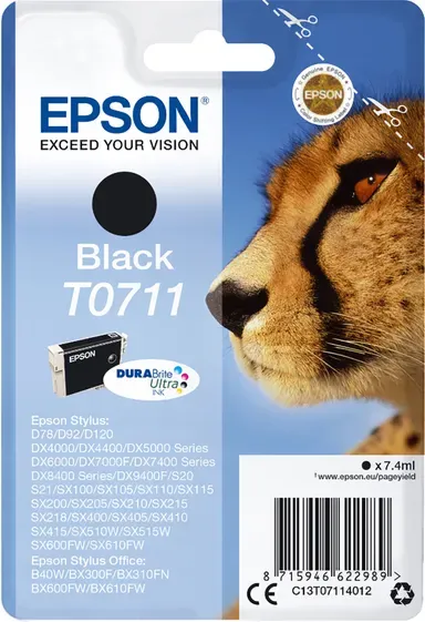Fri frakt Bläck Epson T0711 svart