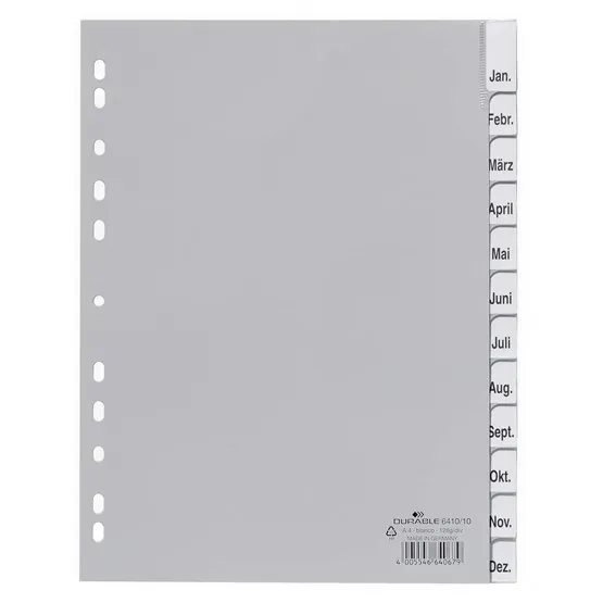 Register Durable A4 PP 12-flik Instick Rabatter