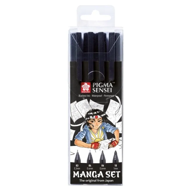 Begränsat erbjudande Manga Pigma Sensei Black 4-set