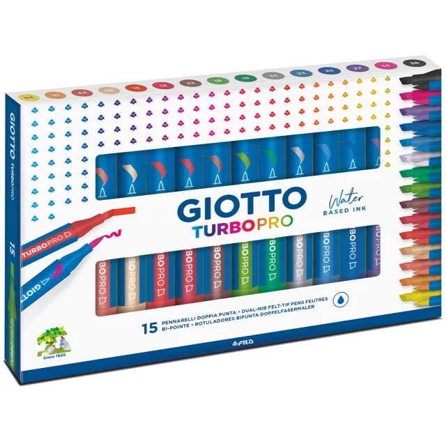 Rabatt Turbo Pro Dual Tip Marker Pen 15-set