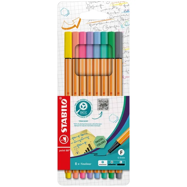 Point 88 Fineliner 8-pack Pastell Beställ idag