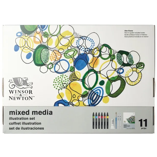 Mixed Media Illustration 11-set Snabb frakt