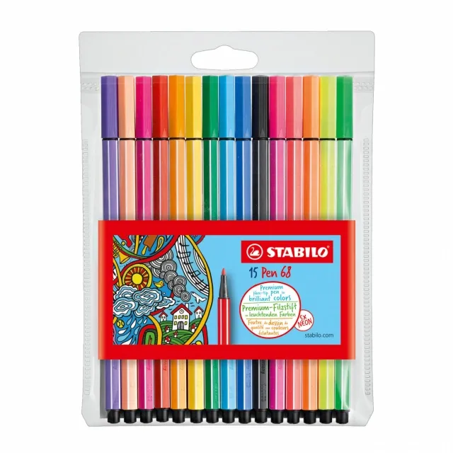 Fri frakt Pen 68 Fiberpenna 15-pack (3 år+)
