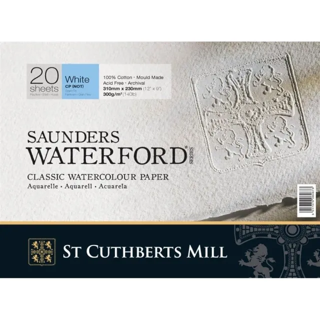 Saunders Waterford Akvarellblock White CP/NOT 31x23 cm 300g Kampanjpris