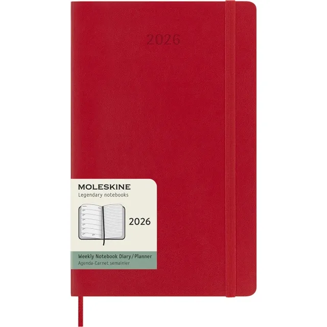 Kalender 12M Weekly Notebook 2026 Softcover Large Red Extra rabatt