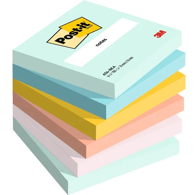 Post-it 76x76 Färgmix Beachside 6-pack Trygg betalning